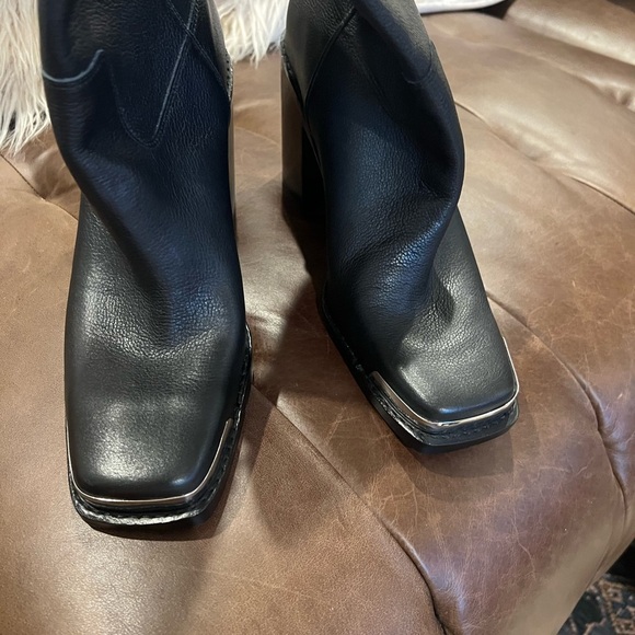 NEW DOLCE VITA Falon Western Leather Booties Black Leather for women 663mn - Picture 7 of 9